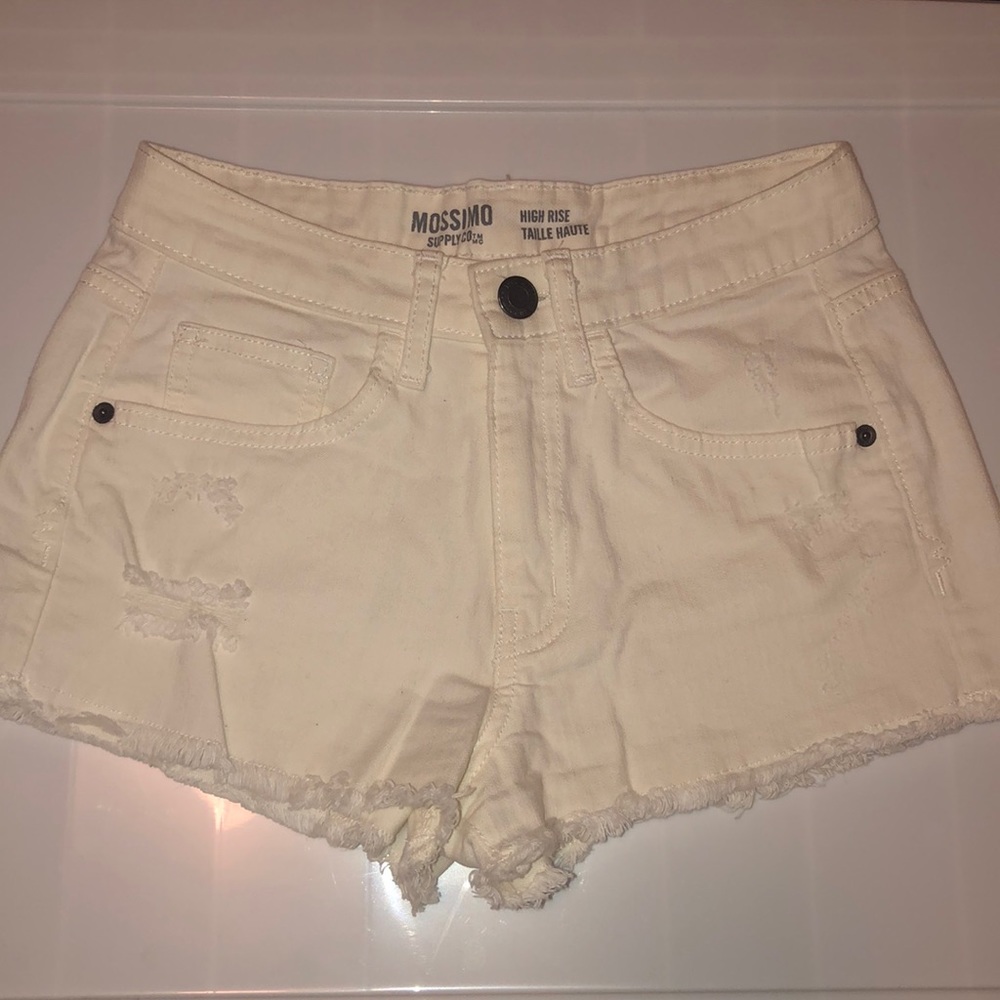 White denim shorts